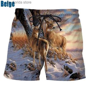 Shorts masculinos 3D Impresso Animal Dr Caça Shorts para homens Verão Casual Personalidade Plus Size Shorts Homens Seaside Férias Calças Curtas Y240320