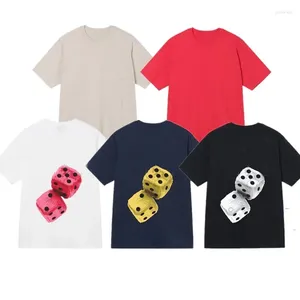 남자 T 셔츠 2024 주사위 8 공 인쇄 및 여자 짧은 슬리브 티 한정판 애호가 티셔츠