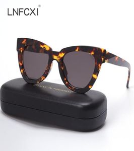 Okulary przeciwsłoneczne LNFCXI Modna duża rama Cat Eye Women Designer Vintage Sun Glass For Gafas de SOL UV4001358507
