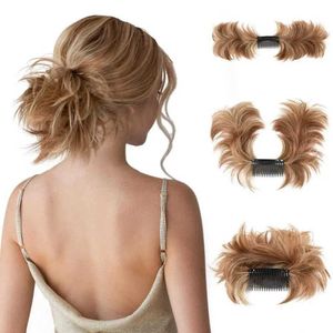 Synthetic Wigs Fluffy Messy Bun Hair Clip Easy-to-use Claw Clip Hairpiece Versatile Hairstyles Fluffy Wig for Thin or Thick Hair 240329