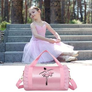 Shoulder Bags Fashion Bag Girls Latin Dance Pink Women Ballet Tote Embroidery Gym