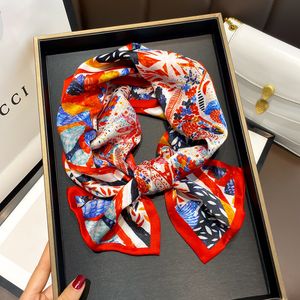 Live Broadcast New Mulberry Silk Scarf Womens Spring and Summer Fashionable Fashionable Double-Layer Silk Thin Narrow Scarf Long Streamer