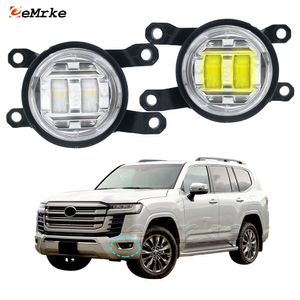 Eemrke ledde bil dimljus montering för Toyota Land Cruiser 300 J30 2021 2022 2023 Front Bumper Fog Lamp med lins som kör DRL 30W 12V Vit eller gul