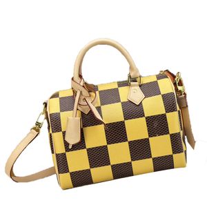 24ss Mulheres Checkerboard Contraste Bolsas Diagonal Crossbody Bolsa Para Senhoras Designer De Luxo Bolsa Titular De Cartão De Viagem Ao Ar Livre Carteira Messenger M40584 25cm