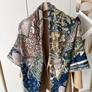 High-end Velvet Silk Wool Scarf For Girls Winter Warm Cold-Proof Large Shawl Versatile Elegant Scarf Scarf Wholesale