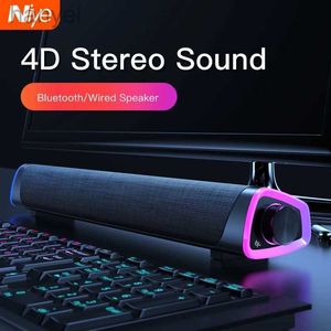 Portable Speakers 4D Computer Speaker Bar Stereo Sound Subwoofer Bluetooth Speaker For Macbook Laptop Notebook PC Music Player Wired Loudspeaker 24318