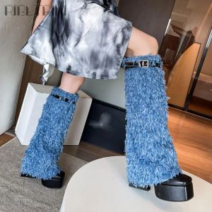 Stiefel High Heel Frauen Schnee Boots Winter warm warmes Platfom Chelsea Stiefel Schuhe Luxus elegante sexy Party Halloween Cosplay Frau Größe 46