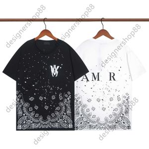 Tik Tok Influencer Samma designer Brand Pure Cotton New Fashion Speckled Dot Print Printing Casual Loose Short Sleeved Mens and Womens Large T-shirt