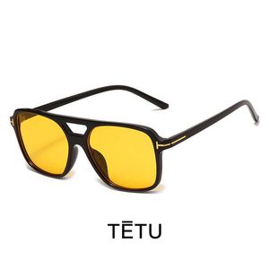 21 новая мода Т-образные солнцезащитные очки с двойным лучом, квадратная сетка, красные, одинаковые