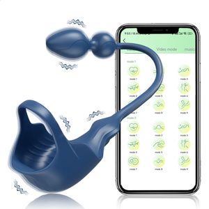 Anfänger Vibrierender Analplug Männer Prostata-Massagegerät APP Analvibrator Perineum Stimulator Hodensack-Massagegerät Sexspielzeug für Paare 240309