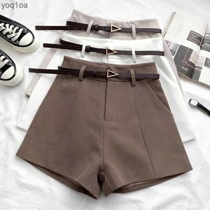 Women's Shorts ITOOLIN Casual Womens Shorts A-line High Waist Short Chic Office Lady Shorts With Belted Vintage Female Trousers Spring SummerL2403