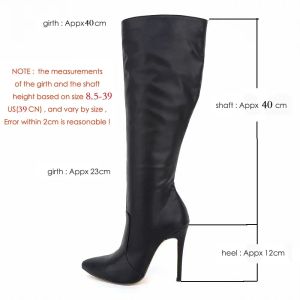 Boots LOSLANDIFEN Women's Winter Boots Fashion Pointed Matte Plush KneeHigh Boot Wide Calf High Heels Woman Snow Warm Shoes