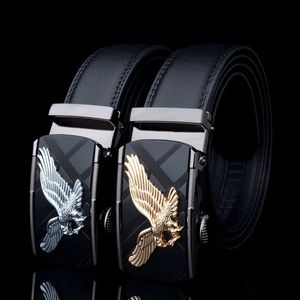 Designer belts for Men Eagle Metal Automatic Buckle Split Leather Waist belt for luxury fashion cowhide mens belt Novelty 3.5cm 240311