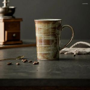 Tazze Tazza personalizzata ad alta capacità Stile retrò giapponese Uso domestico Tazza da caffè in ceramica Tazze da caffè Articoli da tè Caffè Articoli da caffè Caffè