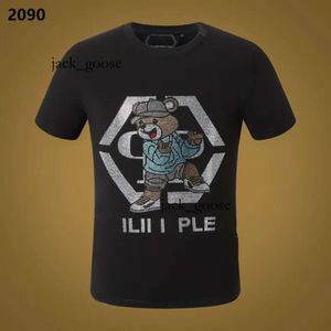 Pleinxplein Мужские футболки Новый стиль Phillip Plain Rabbit T Shirt Дизайнерская футболка PP Skull Plein Футболка с бриллиантами с коротким рукавом Dollar Brown Bear Марка с круглым вырезом High 274