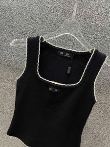 Vår sommaren sexig ärmlös väst kvinnor designer vågmönster pullover stickad tank top