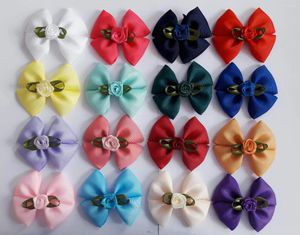 Hårtillbehör 10st 3,5''Double Tux Bows Flower Ribbon Clip for Girl Kids