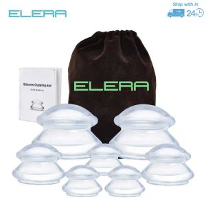 Massageador 7 copos Premium Transparente Silicone Cupping Set Dispositivo Celulite Massageador Terapia Tradicional Chinesa Vácuo Médico