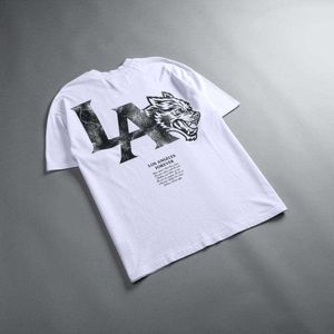 DARC摩耗Tシャツウルフヘッドメンズとレディースカジュアルアメリカンコットンプリント短袖ウルフヘッドシャツフィットネスラウンドネック