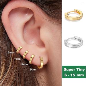 Hoop örhängen 6-15mm rostfritt stål örhänge minimalistisk klassisk rund guldfärg för kvinnor män små huggie rock smycken gåva