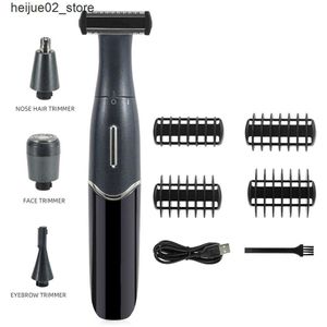 Electric Shavers 4 i 1 Electric Hair Remover Rechargeble Mens Shaver Nose Hair Trimmer Eyebrow Shaper Armpit Bikini Trimmer Intimate Epilator Q240318