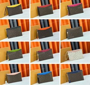 High quality Designer bag Leather Wristlet Clutch bags Wallets Pallas Brazza purse women Zipper iPad mini bags coin purses Brown card holders Handheld buckle M60910