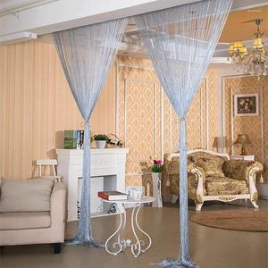 Curtain Wedding Home String Line Living Valance Decor Shiny Silver 100x200cm Room Tassel Divider