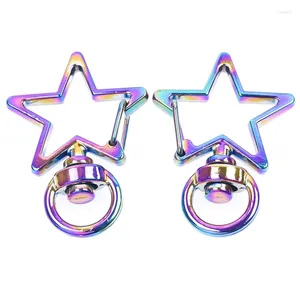 Keychains 10PCS Simple Star Lobster Buckle Charms Accessories Keychain Fashion Jewelry Making DIY Craft For Gift Women Man