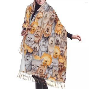 Шарфы с индивидуальным принтом, милые собачки, шарф для женщин и мужчин, зимняя теплая шаль, накидка