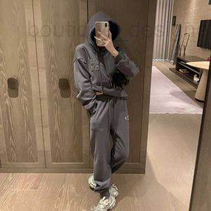 Mulheres Tracksuits Designer Diamantes Cristal Carta Esporte Cordão Com Capuz Moletom Jogging Sweatpants 2 Peça Set GPO0