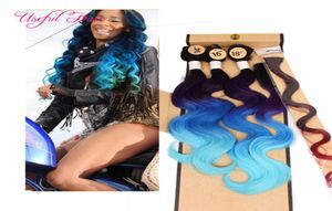 Fashion Machine double wefts hair bundles 4pcslot body wave hair weaves 220g synthetic lace closure sew in hair extensions weaves7955415