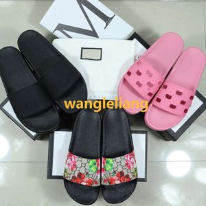 Designer Sandals Italy Slippers Paris New Rubber Slides Floral Brocade Women Men Slipper Flat Bottoms Flip Flops Womens Fashion Striped Beach