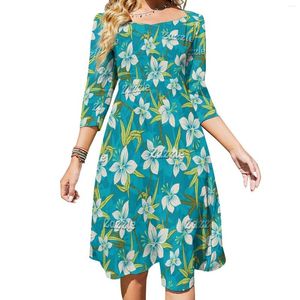 Casual Dresses Tropical Floral Dress Women Anaina Hou Hawaiian Aesthetic Sexy Cute Graphic Clothing 4XL 5XL 6XL