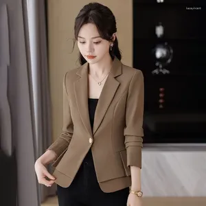 Kombinezony damskie jeden guzik kombinezonu w stylu koreańskim krótkometrażowym Blazery Sprężyna jesień Lady Slim Fit Temperament Kolor Stały kolor