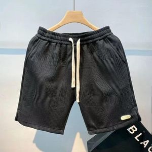 Mäns shorts 2024 Fashion Cotton Blend Solid Color Loose midje Summer Multi Pocket Beach Casual Sports Pants