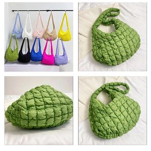Evening Bags Leisure Large Capacity Handbag Designer Pleated Luxury Nylon Quilted Cushion Crossbody Bag Women's Wallet 2024