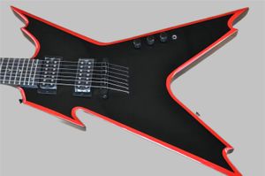 Klasik 7 telli elektro gitar, öğütülmüş gümüş elektro gitar, siyah gövde, siyah donanım, 12. sınıf ek bıçağı, ücretsiz