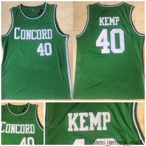أكاديمية Concord Concord High School Jersey 40 Shawn Kemp Basketball Shirt University College All Team Team Color Green لعشاق الرياضة NCAA.