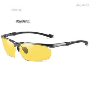 sunglasses men Aolong New Aluminum Magnesium Polarized Cycling Color Change Glasses High Beam Half Frame Driving Night-vision Device 1 5agk W0ZU