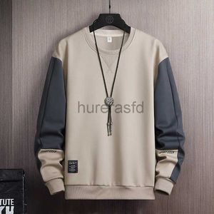 Herrtröjor tröjor casual tröja hoodie streetwear manliga lapptäcke lösa o-hals mode hip hop hoodies 24318