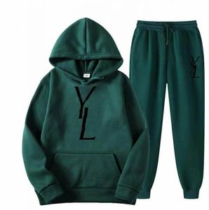 Mens Tracksuit Hooded Sweatshirts and Jogger Pants High Quality Outfits Spring Signature Printing Streetwear Casual Sports Hoodie Set