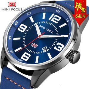 Mini Focus Casual Men's Japanese Movement Calender Night Glow Waterproof Leather Watch Strap 0051G