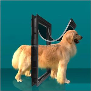 Óculos de vídeo Dog Cat Pet Porta Forte Segurança Magnética Bloqueio Flap Posicionamento Matic Fechando para Pequeno Médio Grande Gatos Portão Drop Deli Dhslg