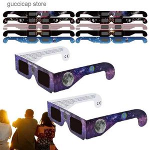 Sunglasses Random Paper Solar Eclipse Glasses Protect Eyes Anti UV Viewing Glasses Safe Shades Observation Solar Glasses are perfect for children Y240318