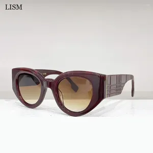 Óculos de sol mulheres homens marca design de alta qualidade circular óculos vintage uv400 óculos de moda de luxo elegante