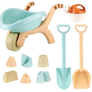 Детская тележка, пляжные игрушки, игра в песок, вода, песочница, формы для замка, лопата для полива, летние уличные инструменты для игр для ребенка 240304