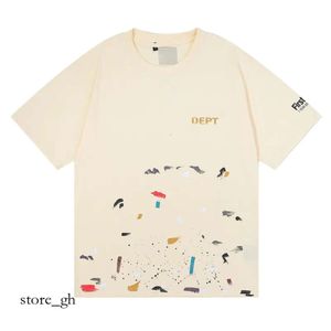 Gal Lavin Mens Designer Lanvine Thirt T Shirt Casual Man Damskie Tees Ręcznie malowane atrament Graffiti Letters Lose Short-Sleeved Okoła szyja Ubrania 595