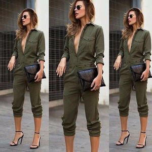 Women's Jumpsuits Damen OL Lange Top Hosen Set Elegant Outfits Overall Jumpsuit Playsuit Kleidung