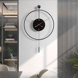 Relógios de parede interior estético grande metal silencioso moda nórdica sala de estar relógio de banheiro estilo chinês wanduhr decoração de casa