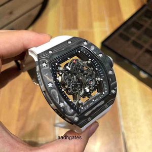 Fiber Carbon Richa Hollow Milles Out Personalized Light Sports Fashion Mens Automatic Mechanical Watch Cool Atmosphere
